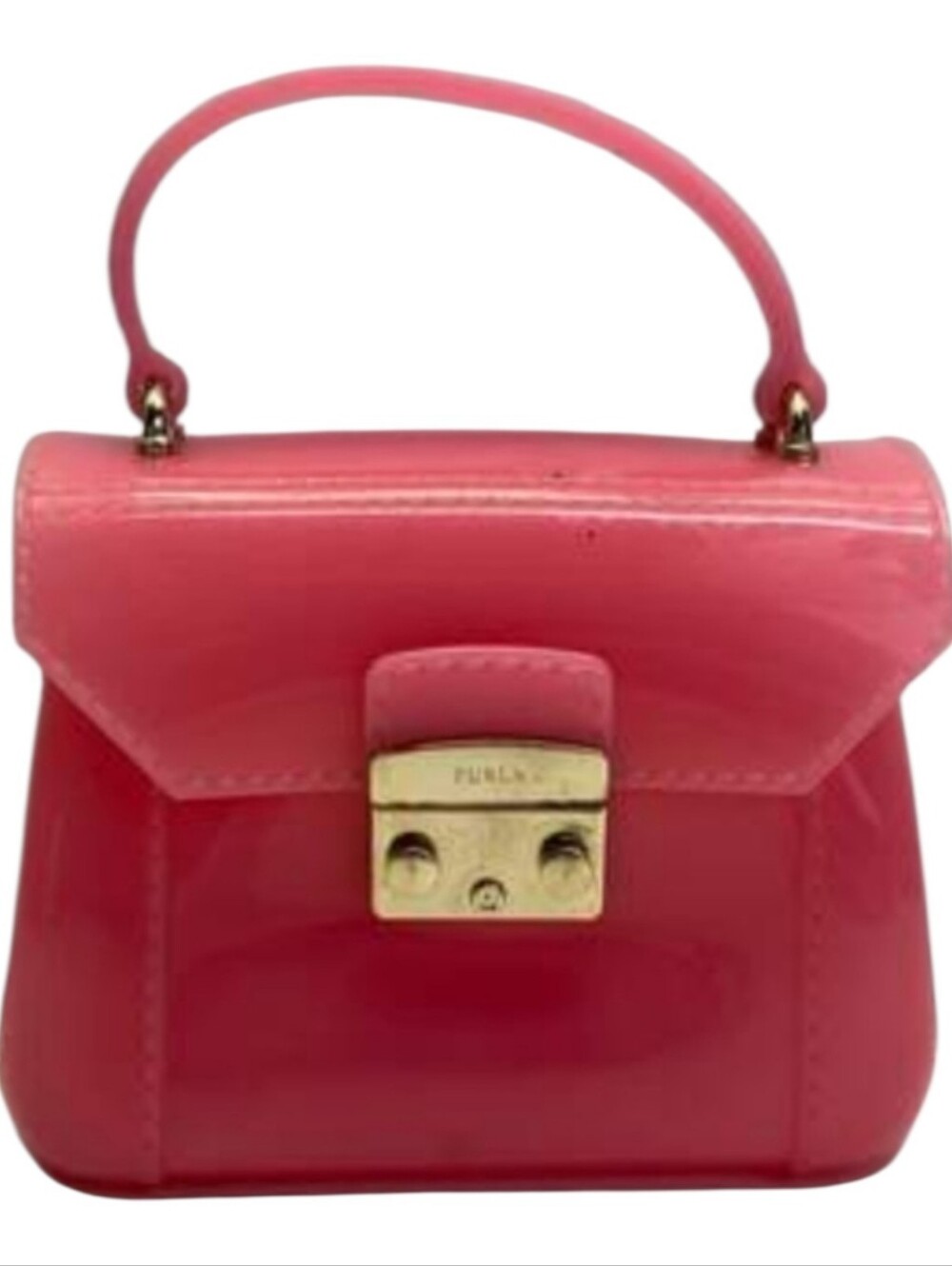 Furla Jelly Mini Satchel with Removable Crossbody Strap In Candy Pink GUC